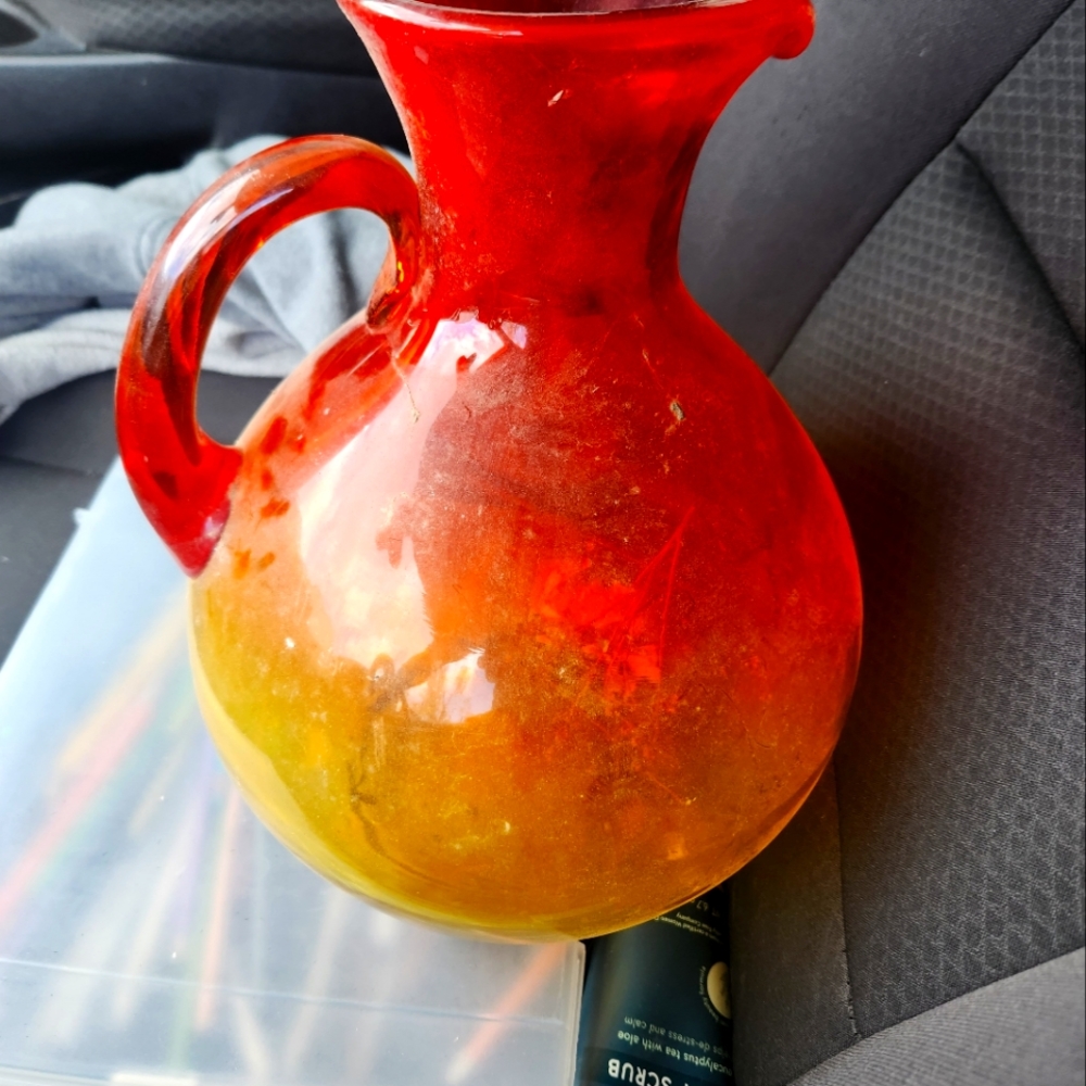 1960s hand-blown blenko art glass pitcher